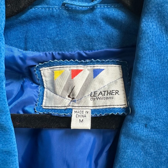 Vintage Blue Suede Fringe Cropped Jacket Western Boho Cowgirl M - Picture 3 of 9